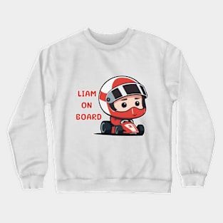 Liam on board Racer Crewneck Sweatshirt